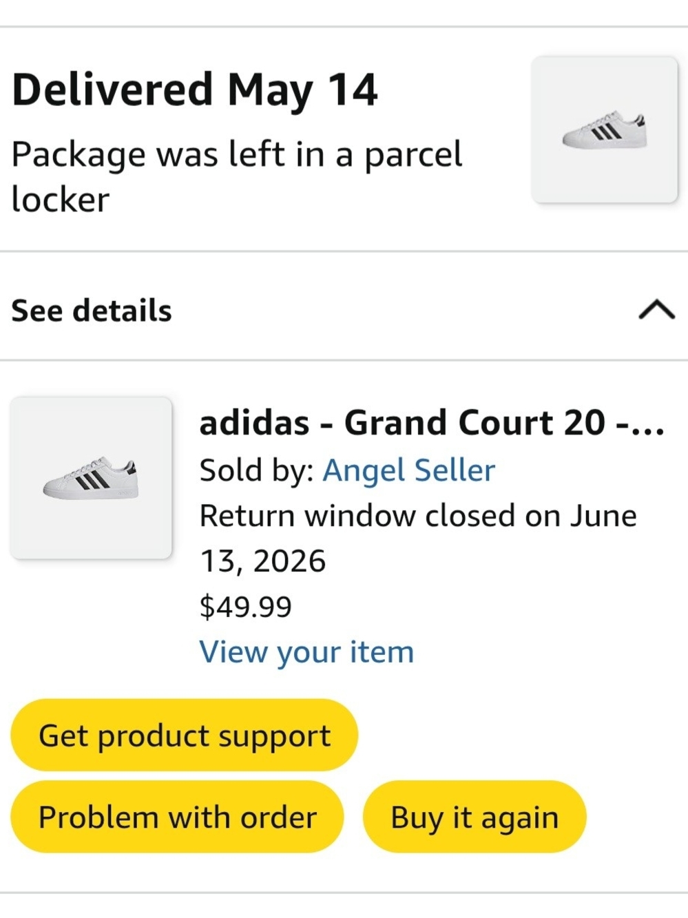 adidas White Sneakers with Black Three-Stripes Accent